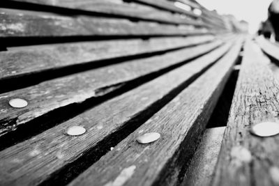 Full frame shot of wooden bench