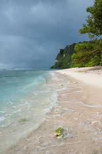 Scenic view of beach against sky