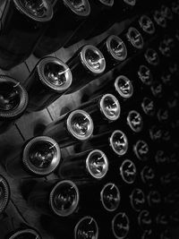 Full frame shot of wine bottles