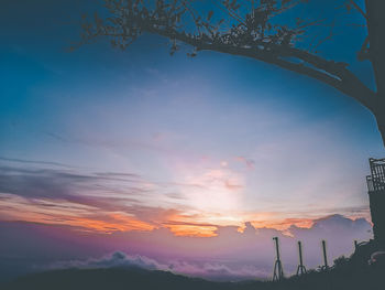 Scenic view of silhouette landscape against sky during sunset