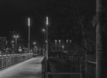 Illuminated street light at night