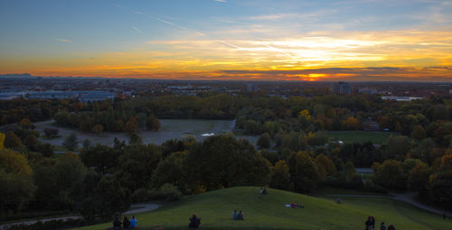 Scenic view of landscape against sky during sunset