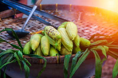 Close-up of vegetables for sale in market