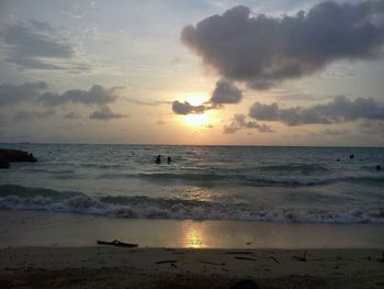 Scenic view of sea during sunset