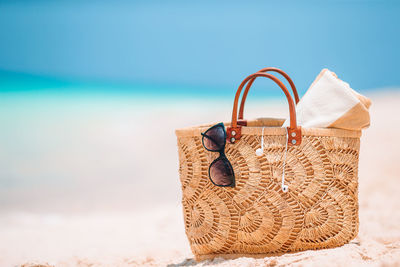 Close-up of wicker basket