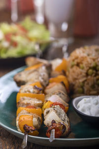 Close-up of food on table