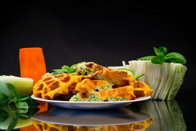 Close-up of food on table