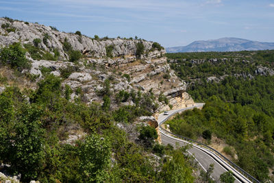 High angle view of landscape against sky
