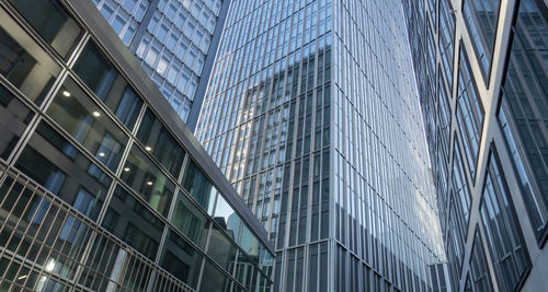 Low angle view of modern buildings in city