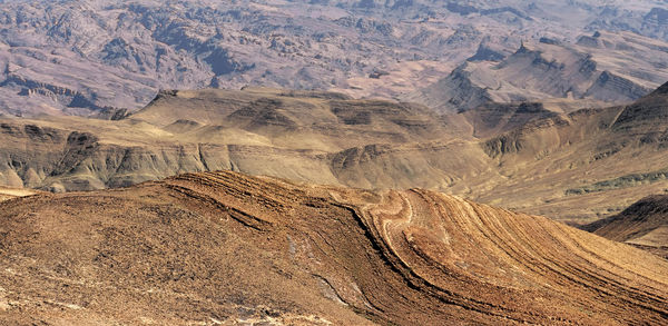 Aerial view of arid landscape