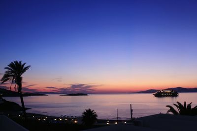 Scenic view of sea during sunset