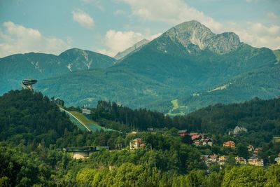 Scenic view of mountains against sky