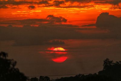 Scenic view of dramatic sky during sunset