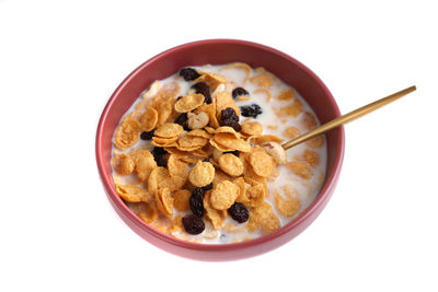 Directly above shot of breakfast served in bowl