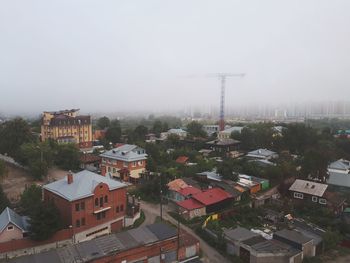 High angle view of townscape against sky