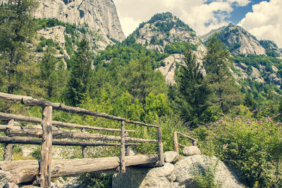 Scenic view of rocky mountains