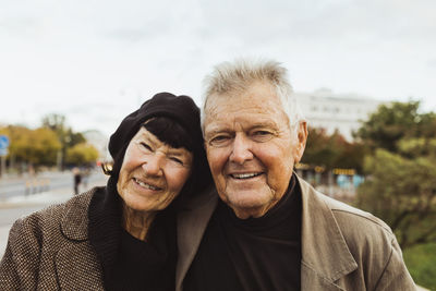 Portrait of happy senior couple during weekend