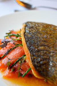 Close-up of bread in plate