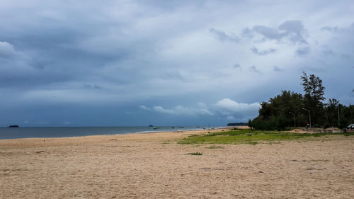 Scenic view of beach against sky