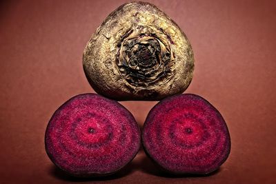 High angle view of fruits on table