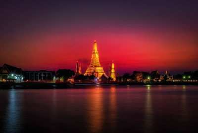 Illuminated city at night