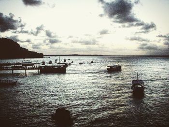 View of boats in sea