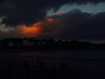 Scenic view of sea against sky at sunset