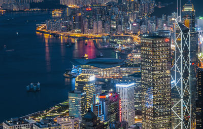 View of hong kong from victoria peak at night