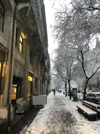 View of city street during winter