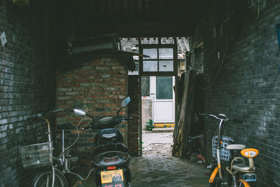 Vehicles in abandoned room