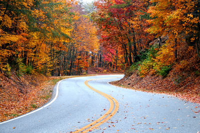 Empty road at sunset