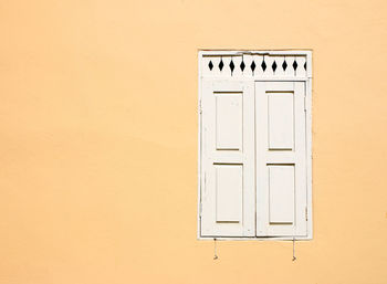 Closed door of building