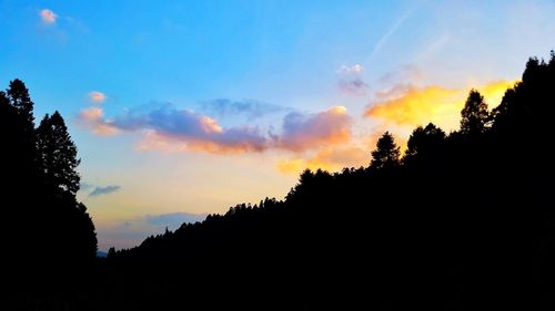 Silhouette trees against sky during sunset