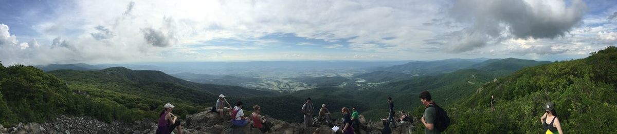 Tourists on mountain