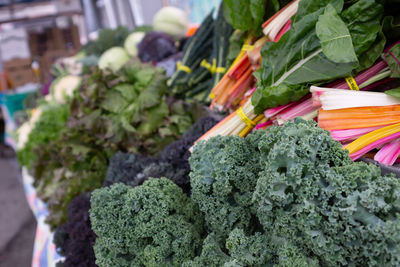 Close-up of vegetables for sale in market