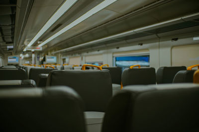 Empty seats in train