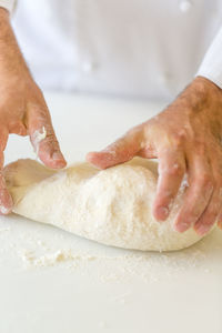 Close-up of person preparing food