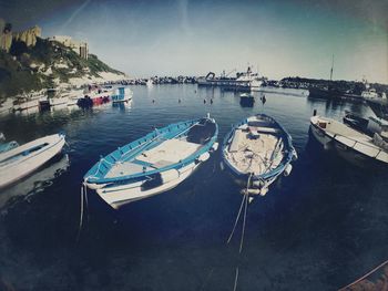 Boats in harbor