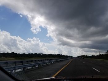 Road by landscape against sky