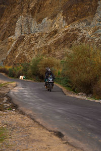 View of motorcycle on road