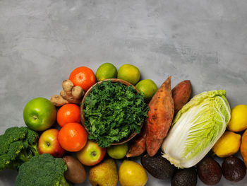 High angle view of food on table