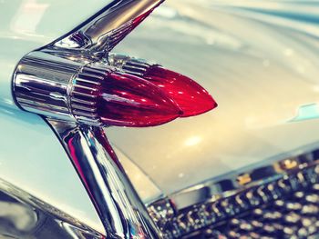 Close-up of red vintage car