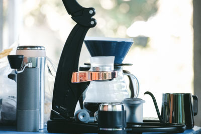 Close-up of coffee on table at home