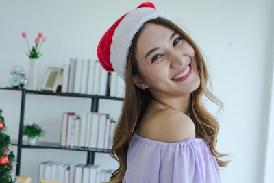 Portrait of smiling girl at home