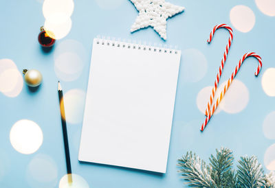 Directly above shot of objects on table