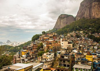 High angle view of buildings in favela rocinha 