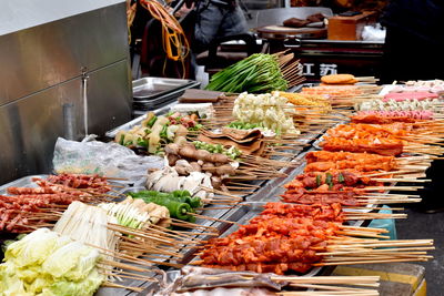 Vegetables for sale at market stall