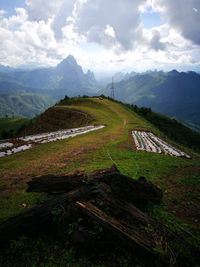 High angle view of landscape against sky