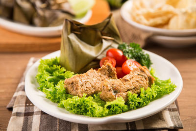 Close-up of salad in plate