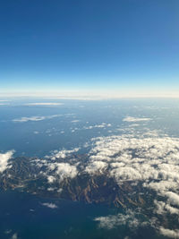 High angle view of cloudscape against blue sky